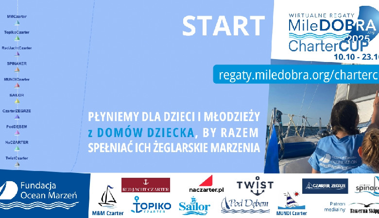START - rozpoczęły się I wirtualne charytatywne regatach MileDOBRA CharterCUP